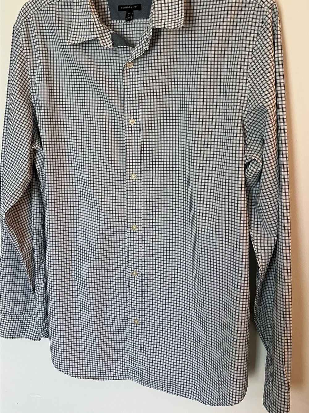 Banana Republic Navy and White Check Dress Shirt